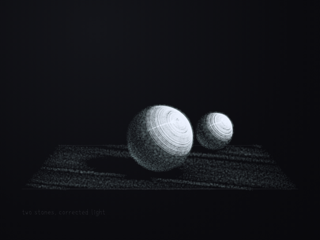 two stones, corrected light, a page from the sketchbook