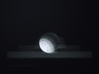 one stone, one lamp, one card, a page from the sketchbook